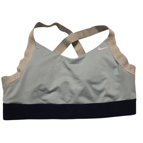 Nike Women’s Sports Bra Size L Light Blue Athletic Workout Activewear Top - Picture 1 of 6
